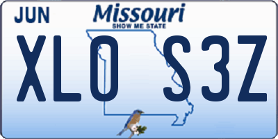 MO license plate XL0S3Z