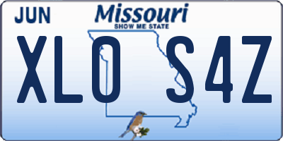 MO license plate XL0S4Z