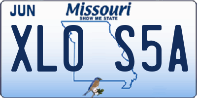 MO license plate XL0S5A