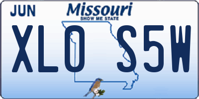 MO license plate XL0S5W
