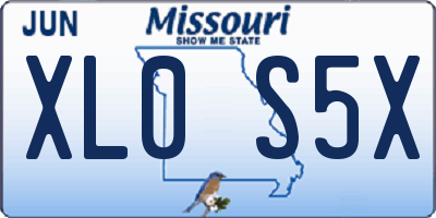 MO license plate XL0S5X