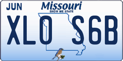 MO license plate XL0S6B