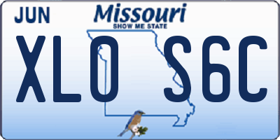 MO license plate XL0S6C