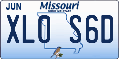 MO license plate XL0S6D