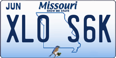 MO license plate XL0S6K