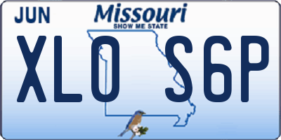 MO license plate XL0S6P