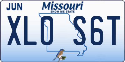 MO license plate XL0S6T