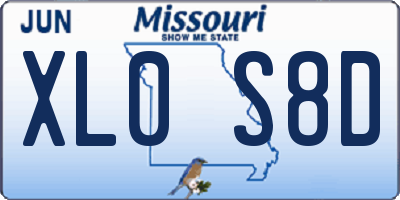 MO license plate XL0S8D