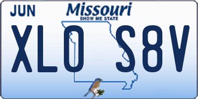 MO license plate XL0S8V