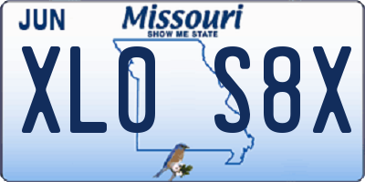 MO license plate XL0S8X