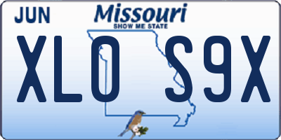 MO license plate XL0S9X