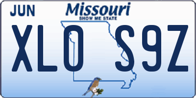 MO license plate XL0S9Z