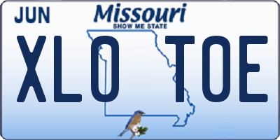MO license plate XL0T0E
