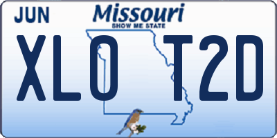 MO license plate XL0T2D