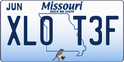 MO license plate XL0T3F