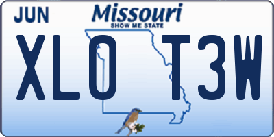 MO license plate XL0T3W