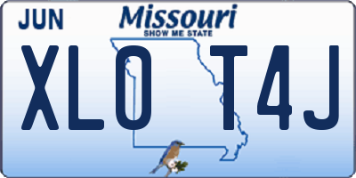 MO license plate XL0T4J