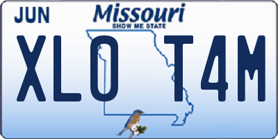 MO license plate XL0T4M