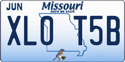 MO license plate XL0T5B