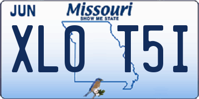 MO license plate XL0T5I
