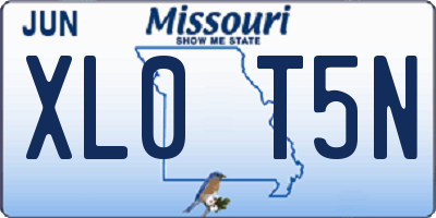 MO license plate XL0T5N