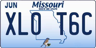 MO license plate XL0T6C