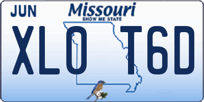 MO license plate XL0T6D