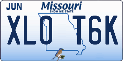 MO license plate XL0T6K