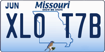 MO license plate XL0T7B