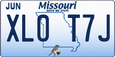 MO license plate XL0T7J