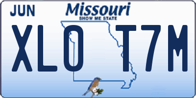 MO license plate XL0T7M