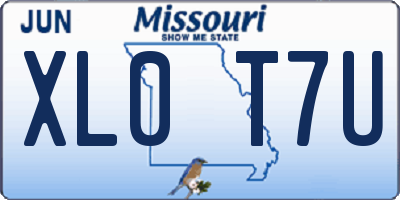 MO license plate XL0T7U