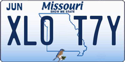 MO license plate XL0T7Y