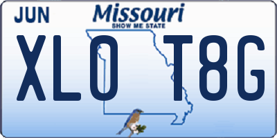 MO license plate XL0T8G