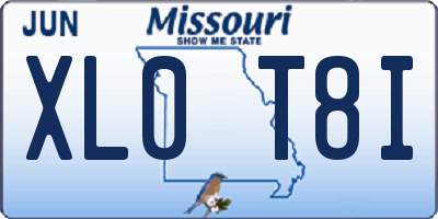 MO license plate XL0T8I