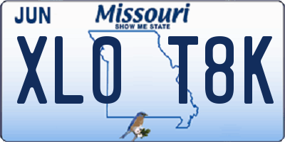 MO license plate XL0T8K