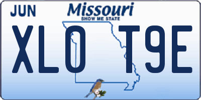 MO license plate XL0T9E