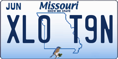 MO license plate XL0T9N