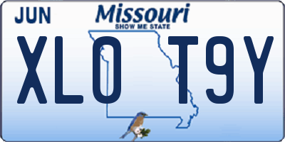 MO license plate XL0T9Y