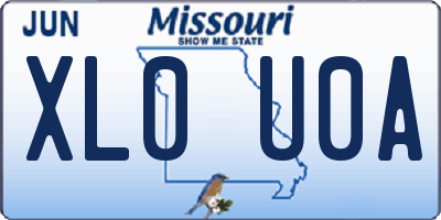 MO license plate XL0U0A
