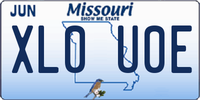 MO license plate XL0U0E