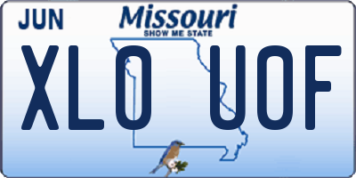 MO license plate XL0U0F