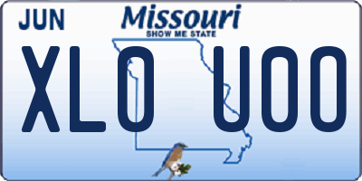 MO license plate XL0U0O