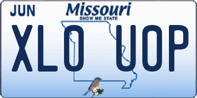 MO license plate XL0U0P