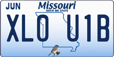 MO license plate XL0U1B
