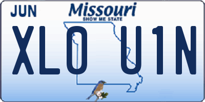 MO license plate XL0U1N