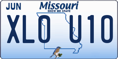 MO license plate XL0U1O