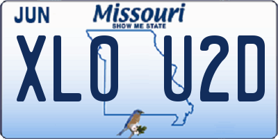 MO license plate XL0U2D
