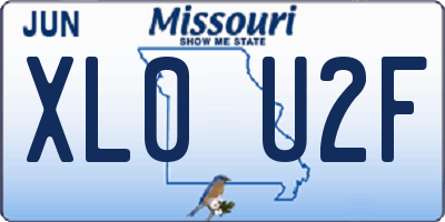 MO license plate XL0U2F