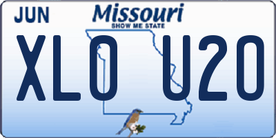 MO license plate XL0U2O